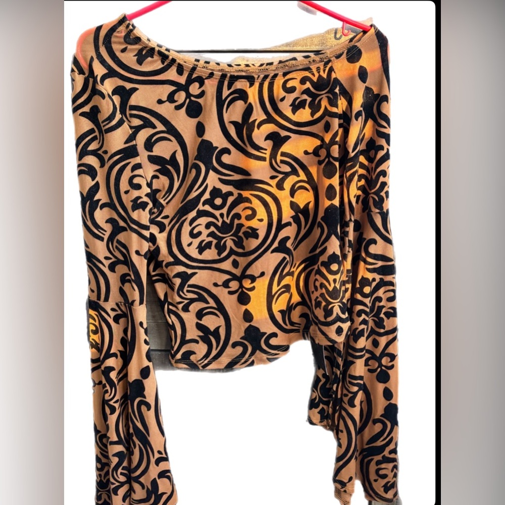 SHEIN Sheer Bell Sleeve Top
